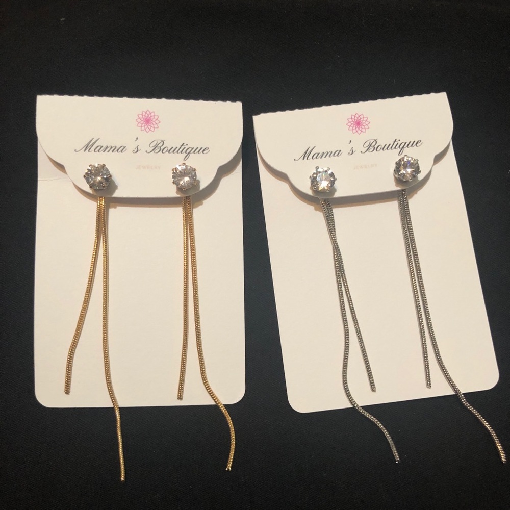 Sale! Gold and silver dangle earrings